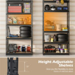 5-Tier Heavy Duty Black Garage Shelving Unit, 72" H x 36" W x 18" D 2200 LBS Load Capacity Boltless Storage Rack - Image 4