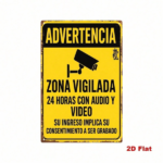 CIFbuy Vintage Spanish 24 Hour Audio Video Recording Warning Metal Sign, 7.87x11.81 Inch Surveillance Notice Plaque, Retro Decorative I TikTok, TikTok, ve I Self-pickup Logiopics - Image 2
