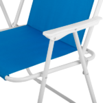 1 Pack Heavy Duty Steel Beach Chair with Umbrella, XL Size 15" Seat Height Royal Blue, Oxford Cloth with Support Bar, Single Position Adjustable, 120kg Load - Image 8