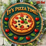 CIFbuy 1pc 2D Flat Round Sign Pizza Time Retro, "Decorative Plaque 8x8in" Delicious Pizza, Party Kitchen Restaurant Bar Wall Art Home Decor TikTok, TikTok, temu Self-pickup Logiecics - Image 5