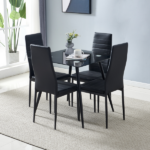 4pcs Elegant Assembled Stripping Texture High Backrest Dining Chairs Black Replace encoding 13028198-18410366 - Image 139