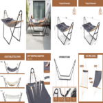 Hammock with Stand, Double-Barrel Hammock with Hammock Bed, Heavy Duty Adjustable Hammock Set for Outdoors, Patio, Yard, Garden, Gray - Image 8