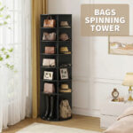 7-tier, 360° rotating wood-plastic composite shoe rack, 60*60*184cm, black - Image 13