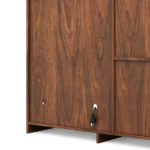 51.2" Modern Fluted Bar Cabinet with Fridge Compartment(Fridge Not Included, Adjustable Shelves & Built-in Power Outlets, Multipurpose Wine Storage Cabinet for Living & Dining Room, Walnut - Image 3
