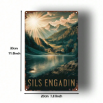 CIFbuy Vintage Swiss Engadin Mountain Metal Sign, Distressed Countryside Landscape Wall Art, Retro Scenery Poster, 8x12 Inch Home Decor TikTok, TikTok, ape Wall Art, Retro Scenery Poster Self-pickup Logiopics - Image 2