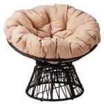 38" Ergonomic Swivel Wicker Papasan Chair with Thick Tufted Cushions, 360 Degree Rotatable Chairs for Living Room Bedroom Reading Room, Gray Cushion - Image 22