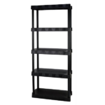 5-Tier Black Plastic Shelf Unit, 68.8 H x 30 W x 13.88 D, 350 lb Capacity (Shipment from Walmart) - Image 4