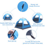 3-4 Person Automatic Family Tent Instant Pop Up Waterproof for Camping Hiking Travel Outdoor Activities - Image 3