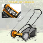 14 Inch Push Lawn Mower with Grass Catcher Bag -Orange - Image 6