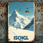 CIFbuy 1pc 2D Flat Metal Sign Winter Ski Resort Ischgl Austria Snow Scene Tin Art Square Iron Hanging Painting With Pre-Drilled Holes TikTok, TikTok, Self-pickup Logiopics - Image 3