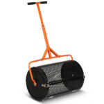 24" Lawn Topdressing Spreader with 0.75"×0.5" Mesh, Compost Spreader for Soil Sand Fertilizer Orange - Image 3