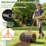 24" Lawn Topdressing Spreader with 0.75"×0.5" Mesh, Compost Spreader for Soil Sand Fertilizer Orange - Image 5