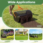 24" Lawn Topdressing Spreader with 0.75"×0.5" Mesh, Compost Spreader for Soil Sand Fertilizer Orange - Image 6