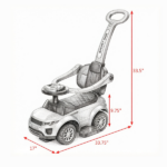 Red Toddler Stroller Sliding Car – 2 in 1 Push Ride On with Horn, Music, Light, for Indoor & Outdoor Play 1-3 Years Old - Image 3