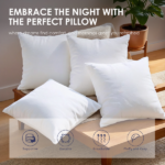 This two-pack of large pillow inserts measures a full 20 inches square. Firmly filled to resist sagging, they provide reliable lumbar support for reading or movie nights. The basic white style is versatile: use them directly or easily pair with covers of various fabrics and colors. - Image 5