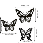 CIFbuy Vintage 3-Piece Butterfly Wall Art Set Metal Home Decor for Living Room Bedroom (TikTok, temu pick-up service) - Image 7