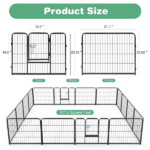 Metal Dog Playpen, 24 inch Height 8 Panels Pet Fence, Foldable Dog Pen for Indoor Outdoor - Image 2