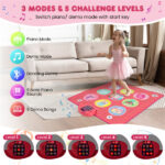Pink Kids Dance Mat (3+ Ages), 5 Difficulty Levels & 9 Demo Songs, Non-Slip Safe Design - Image 3
