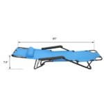 Same Code 75407956 Folding Chaise Lounge Chair for Outdoor, 2-in-1 Portable Tanning Chair with Pillow, Adjustable Recliner Chair for Beach Camping Pool, Blue - Image 12