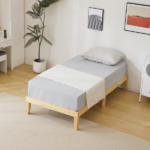 Twin Basic Bed Frame Pine Wood Painted Surface Bed Single Bed 74.41*37.99*12in Wood - Image 6