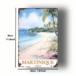 CIFbuy 1pc 8x12 Inch Martinique Tropical Beach Metal Sign, Vintage Retro Tin Plaque Wall Art, 2D Flat Printed Square Iron Decor For Hom TikTok, TikTok, n Plaque Self-pickup Logiopics - Image 2