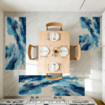 Three-piece kitchen rug set, non-slip and washable, abstract pattern kitchen hallway rug, soft and comfortable, suitable for sinks, floors, entrances, hallways and bathrooms. - Image 10