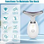Neck Face Massager Face Sculpting Tool 3 Colour Modes and Vibration for Facial Massager for Double Chin - Red - Image 6