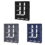 71" Portable Closet Wardrobe Clothes Rack Storage Organizer with Shelf Black - Image 22