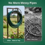 Garden Hose Holder, Water Hose Holder Stand with Storage Basket, Heavy Duty Freestanding Garden Hose Hanger Storage Rack with 4 Spikes for Outside Yard Lawn Farm, Bronze - Image 5
