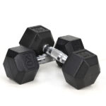 20LB (2piece)HDRS Rubber Coated Solid Cast Iron Dumbbell with Contoured Chrome Handle, Hexagon Head Support for self-pickup face sheet, daily face sheet submission deadline 16:00