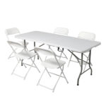 6' Folding Table Portable Plastic Indoor Outdoor Picnic Party Dining Camping Tables - Image 106