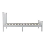 Twin Single-Layer Wooden Bed Vertical Decorative Strips Curved Headboard and Footboard Bed Frame Painted Pine Bed Frame 79.33*42.52*38.98in Grey - Image 5