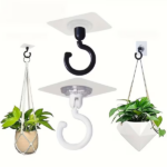 6 adhesive ceiling hooks, 30 pound heavy-duty ceiling hooks, used for hanging plants, no drilling required wall hooks, adhesive hangers, used for hanging lamps, wind chimes, lanterns, multifunctional hooks - Image 2