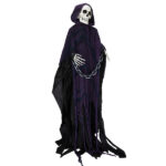 6ft Halloween Decorations Outdoor Life Size Animatronics Grim Reaper with Chain, Sound-Actived Party Decor with Creepy Sound , Scary Haunted House Props for Garden Yard Lawn - Image 2