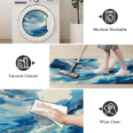 Three-piece kitchen rug set, non-slip and washable, abstract pattern kitchen hallway rug, soft and comfortable, suitable for sinks, floors, entrances, hallways and bathrooms. - Image 4