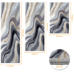 Three-piece kitchen rug set, non-slip and washable, abstract pattern kitchen hallway rug, soft and comfortable, suitable for sinks, floors, entrances, hallways and bathrooms. - Image 2