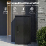 2-in-1 Lockable Mailbox & Package Delivery Box, Galvanized Steel for Outdoor Use (Black) - Image 5