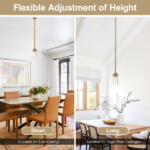 Gold Crystal Pendant Light Fixture Luxury Modern Kitchen Island Chandelier 5.11in Dining Room Hanging Lights, E12 Bulb - Image 4