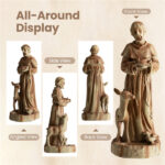 24.5" Saint Francis Statue with Built-in Bird Feeder Religious Garden Sculpture - Image 9