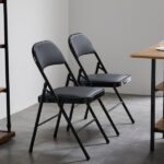 Same Code 33457557 4pcs Elegant Foldable Iron & PVC Chairs for Convention & Exhibition Black - Image 11