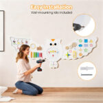11-in-1 Montessori Owl Activity Wall - STEM Sensory Busy Board with Magnetic Whiteboard, 3+ Years Old - Image 7