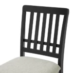 2-Piece Modern Scandinavian Dining Chairs, Curved Wood Backrest with Gray Fabric Seat, Finish for Dining Room and Apartment, Easy to Assembly -BLACK - Image 11