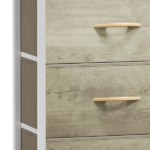 4 Drawer Dresser Fabric Chest of Drawers Furniture Storage Organizer for Living Room,,Hallway,Oak Greige - Image 6