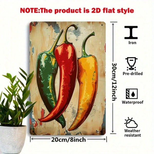 CIFbuy Vintage Red Chili Pepper Metal Sign 8x12 Inch" Rustic Iron Wall Art Retro Room Decor, Retro Room Decor, Multi-Functional Indoor Outdoor Plaque 8x12 InchikTok, 8x12 InchikTok, t Self-pickup Logiopics