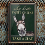 CIFbuy Metal Sign "Why Hello Sweet Cheeks Take A Seat" 8x12 Inch, Cute Donkey Face Wall Art, Vintage Western Rustic Farmhouse Decor, Fu TikTok, TikTok, ace Wall Art, Vintage Western Rustic Farmhouse Decor Self-pickup Logiopics - Image 3