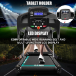 Compact Folding Treadmill for Home - 2.5HP Quiet Brushless Motor, 3-Level Incline, 7.5 MPH, Shock Absorption, Space-Saving Design for Running, Walking - Treadmill for Small Spaces & Home Use - Image 6