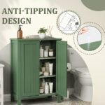 Forest Green MDF Painted with Vertical Stripes, 60*30*80cm, Double Door Bathroom Vanity - Image 11