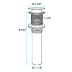 Bathroom Sink Drain without Overflow, Vessel Sink Lavatory Vanity Pop Up Drain Stopper, 304 Stainless Steel - Image 7