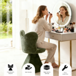 Vanity Chair with Butterfly Back,Swivel Accent Chair Dining Chairs,Makeup Stool for Bedroom Dressing Table,Suitable for Living Room,Dining Room,Study,Recreational Areas Green - Image 15