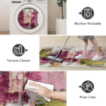 Three-piece kitchen rug set, non-slip and washable, abstract pattern kitchen hallway rug, soft and comfortable, suitable for sinks, floors, entrances, hallways and bathrooms. - Image 4